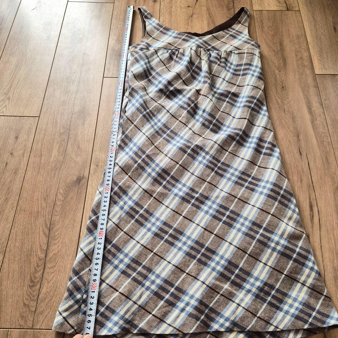 BURBERRY　ブルーレーベル　ワンピース　ノバチェック　綿　麻　S