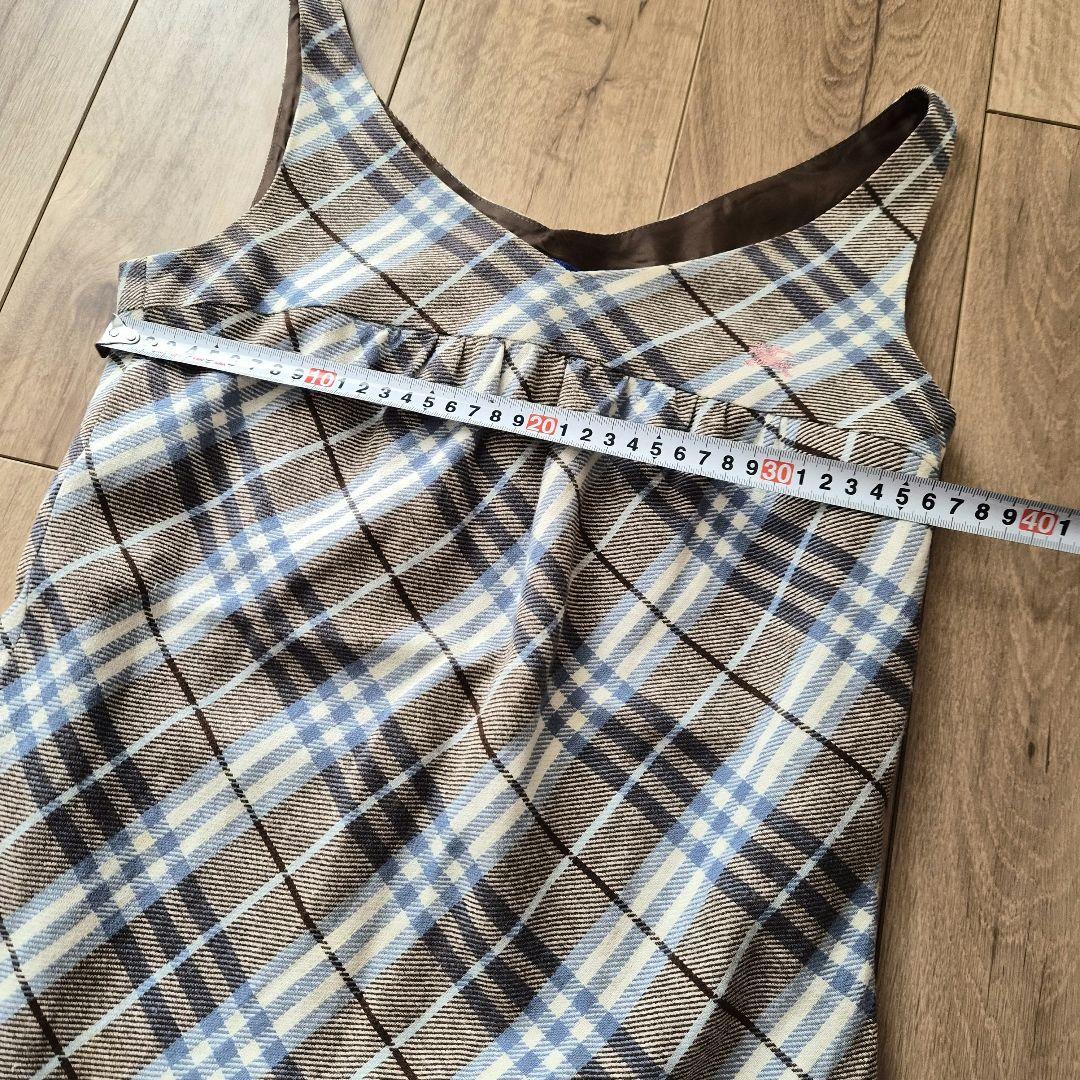 BURBERRY　ブルーレーベル　ワンピース　ノバチェック　綿　麻　S