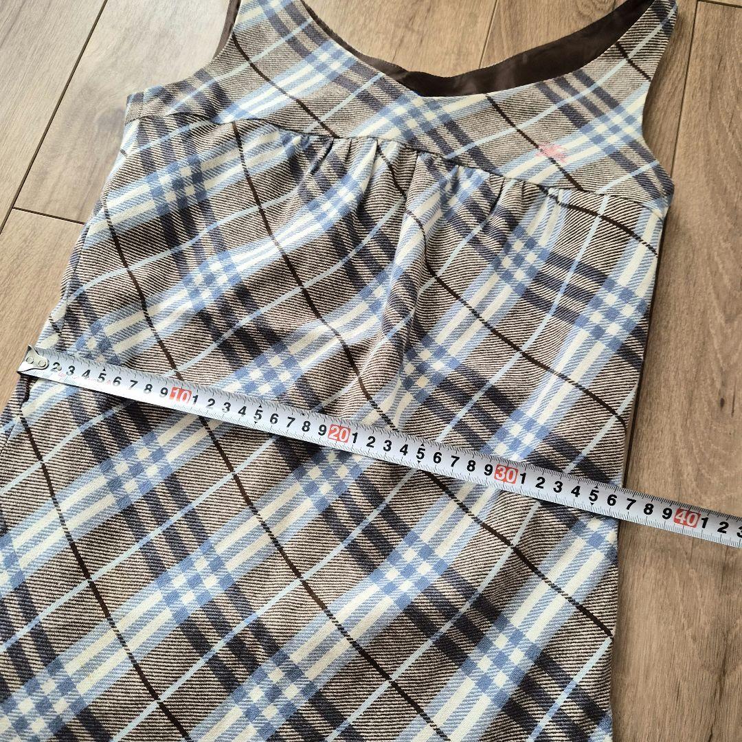 BURBERRY　ブルーレーベル　ワンピース　ノバチェック　綿　麻　S