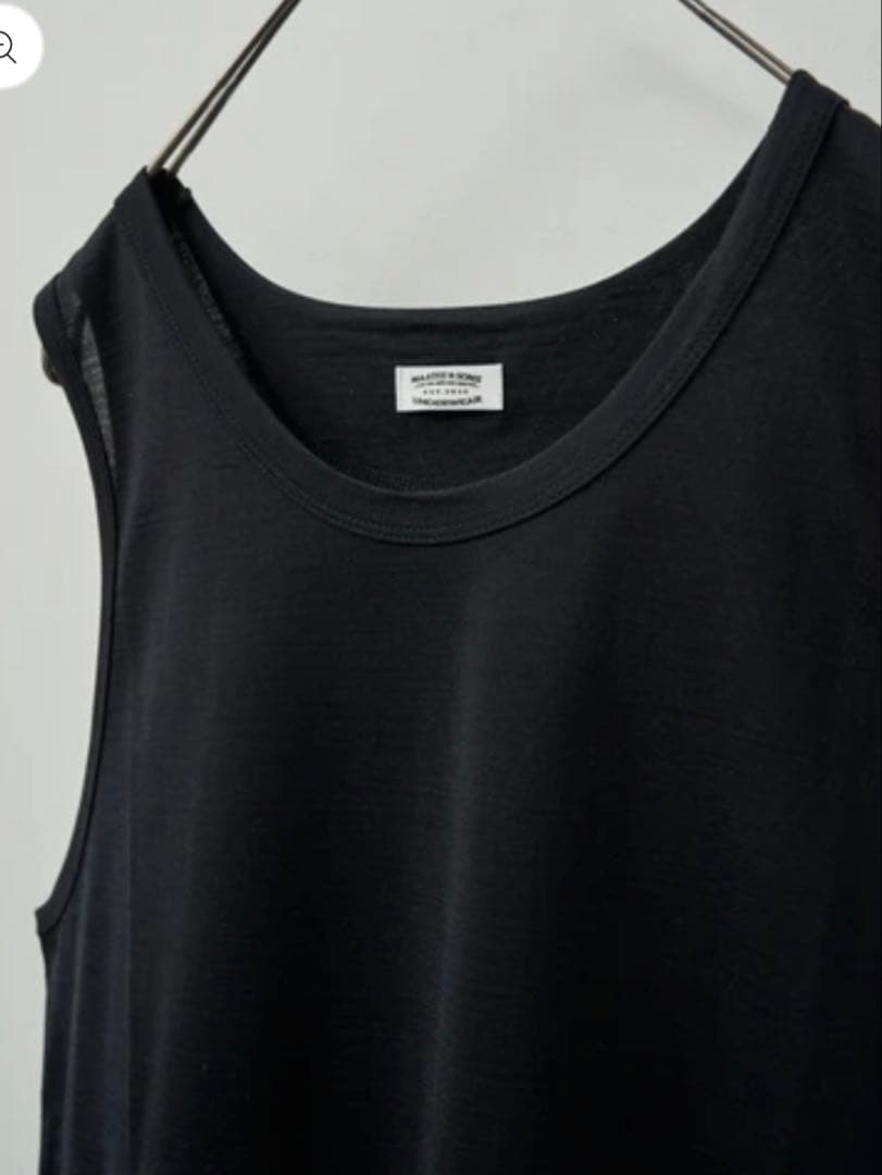 25SS MAATEE&SONS SILK 天竺TANK TOP黒２タンクトップ