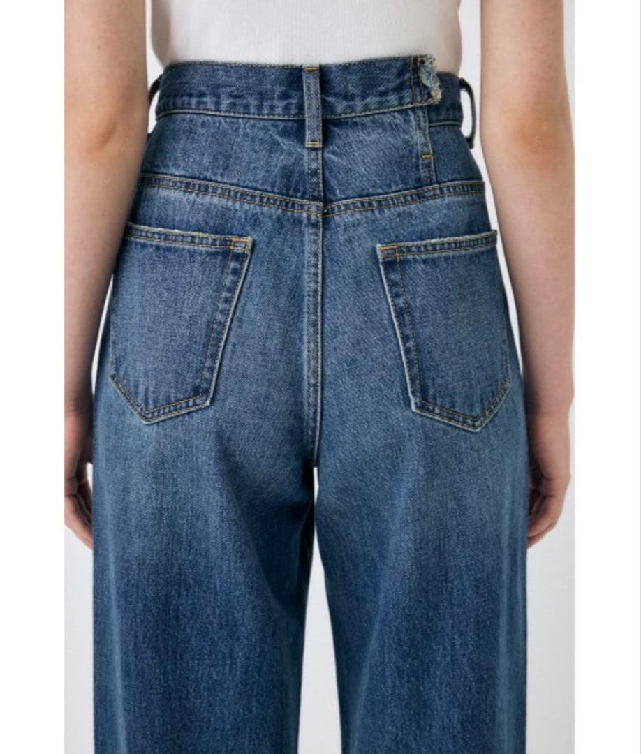 moussy CROSS WAIST WIDE ストレート　ダークブルー