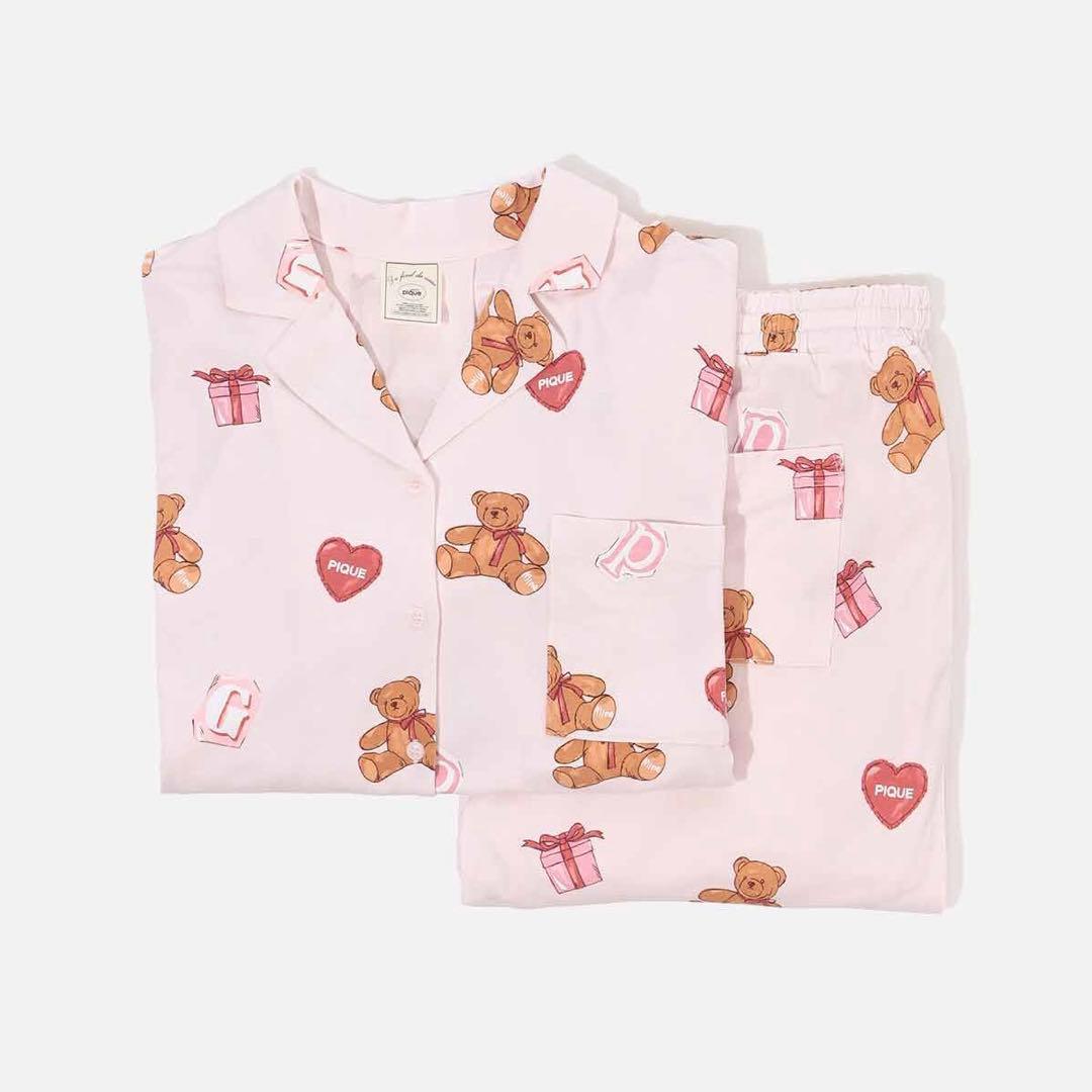【gelato pique】フェイバリット総柄シャツロングパンツパジャマセット