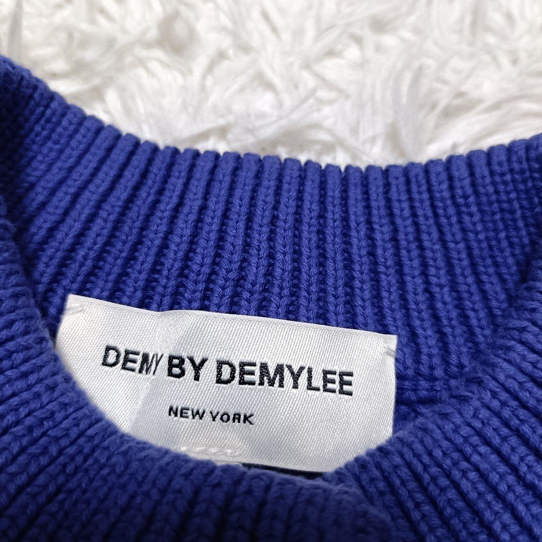 DEMY BY DEMYLEE ハイゲージ ニットカーディガン　ブルー　S