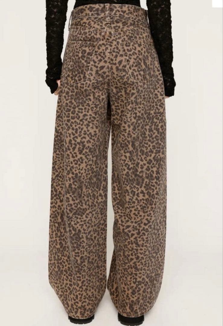 SLY LEOPARD WIDE LEG PT-C レオパードデニム