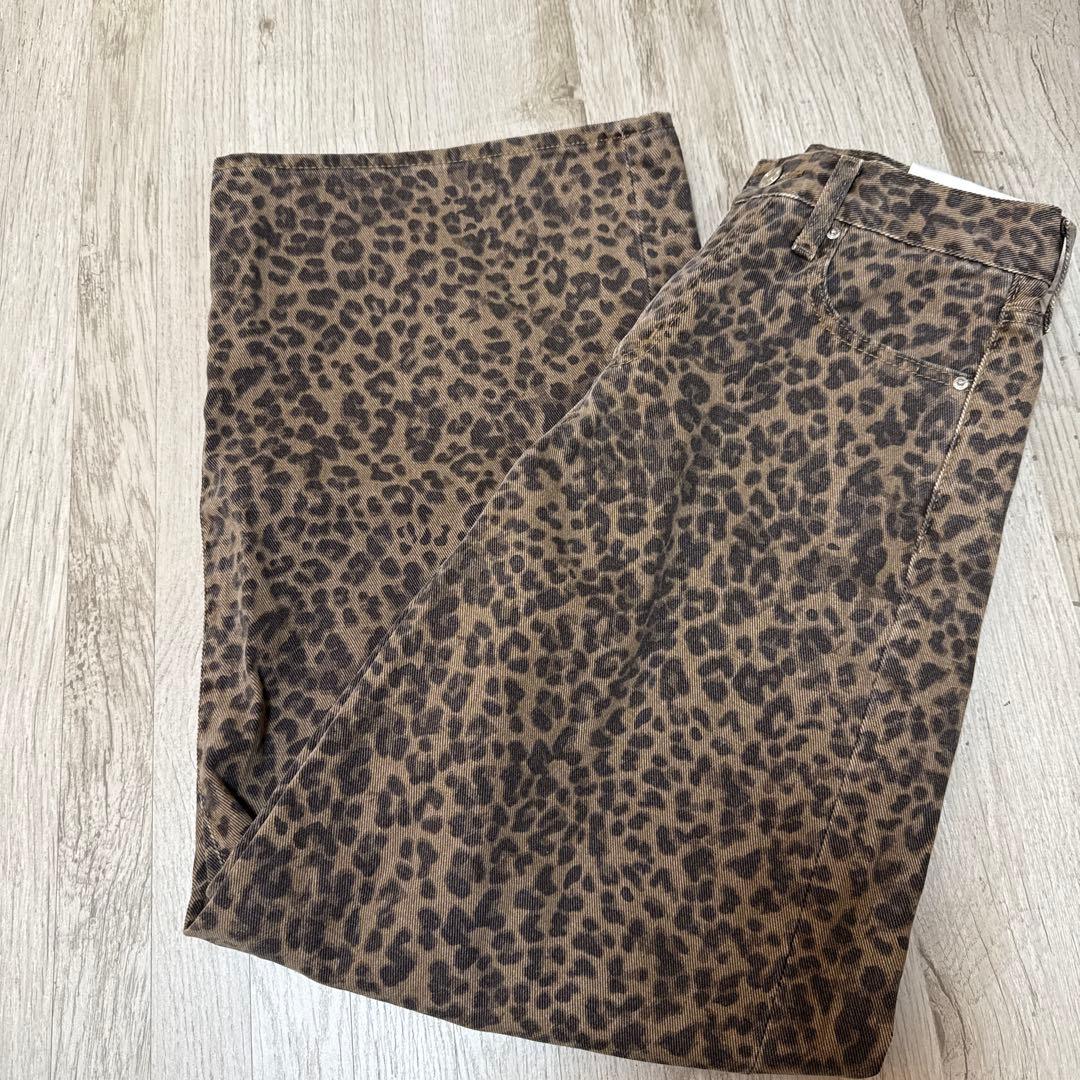 SLY LEOPARD WIDE LEG PT-C レオパードデニム