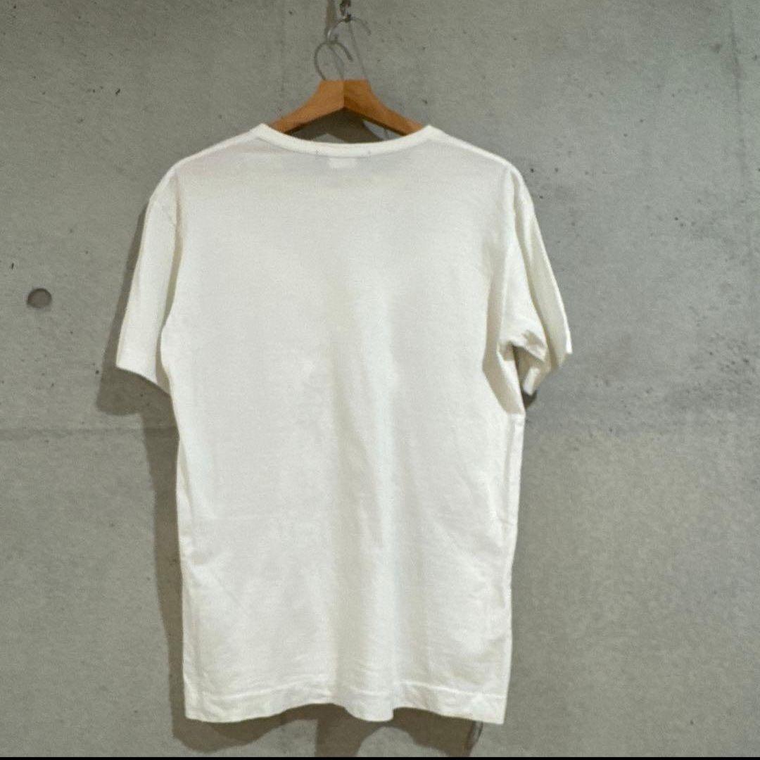 【COMME des GARCONS】 白 クロステープメッセージTシャツ S