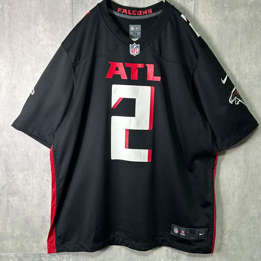 希少デザイン NIKE Falcons マットライアン ゲームシャツ 黒 美品