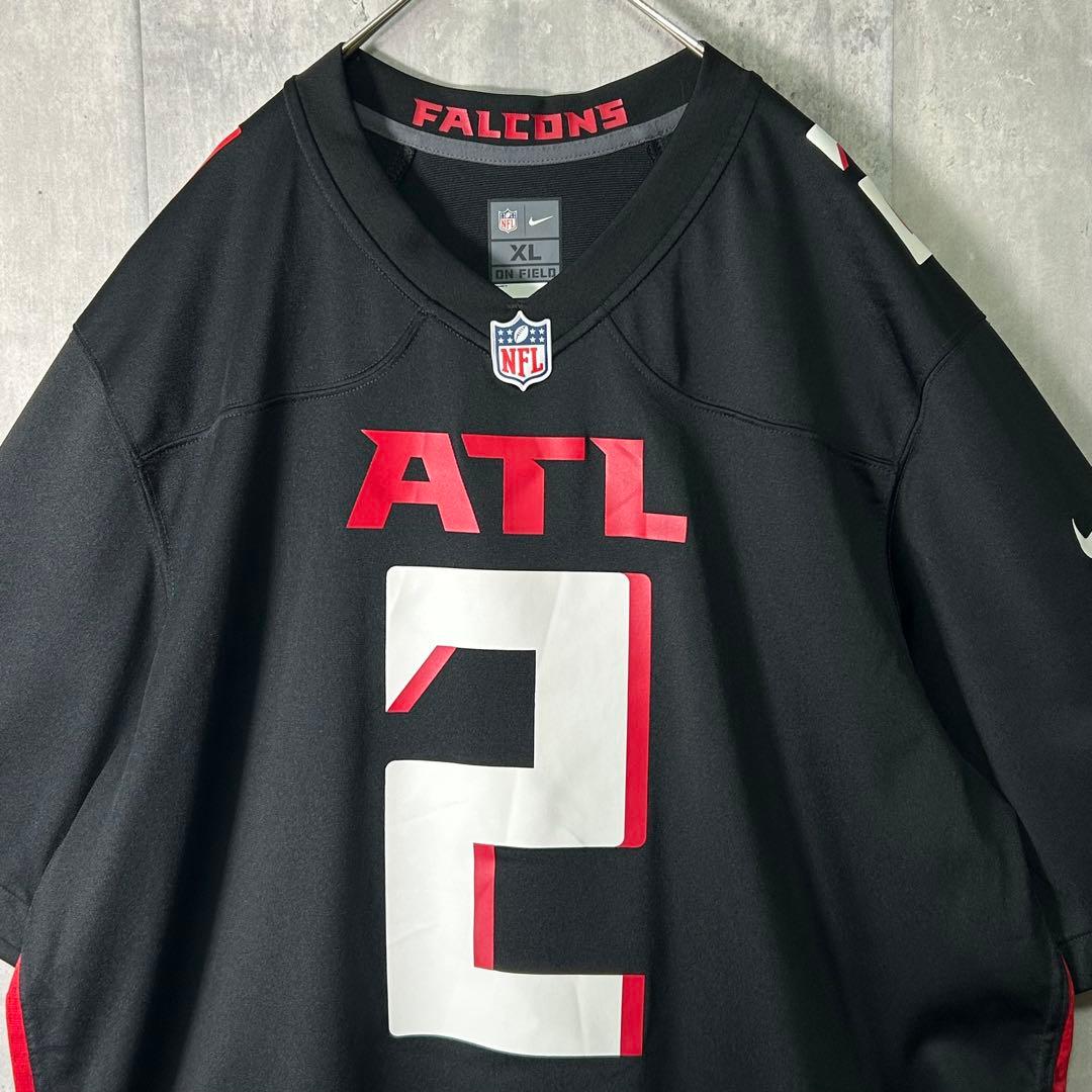 希少デザイン NIKE Falcons マットライアン ゲームシャツ 黒 美品