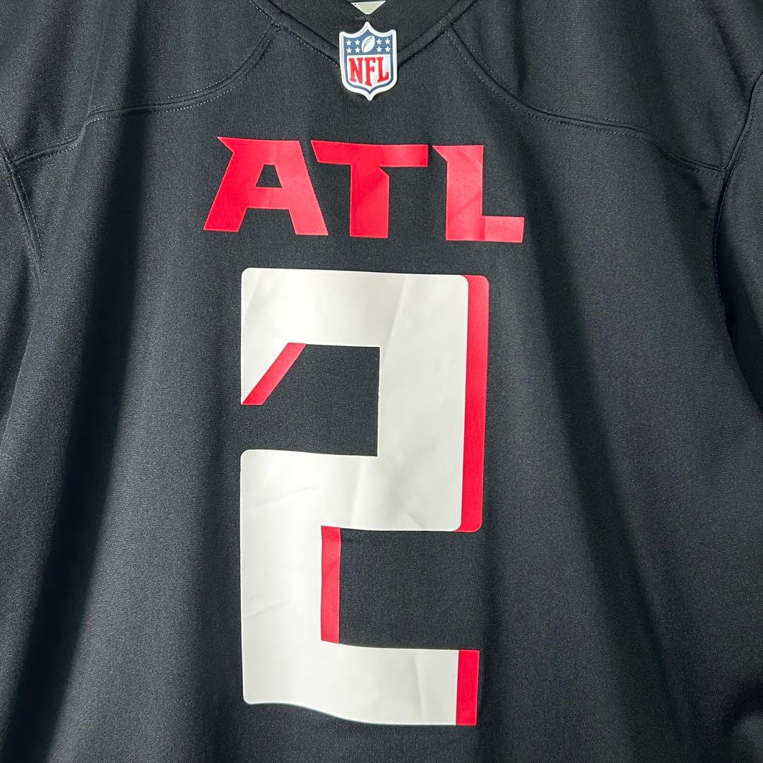希少デザイン NIKE Falcons マットライアン ゲームシャツ 黒 美品