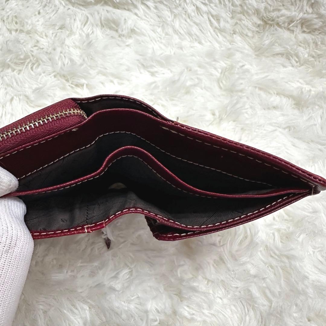 【極美品】Dakota モデルノ 二つ折り財布 ジップ 山羊革 ゴールド金具