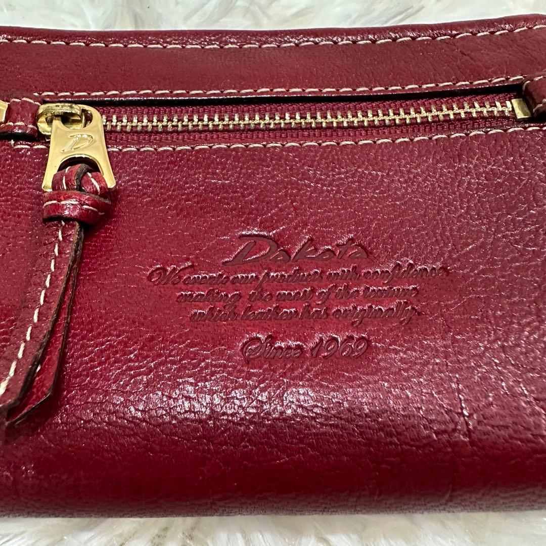 【極美品】Dakota モデルノ 二つ折り財布 ジップ 山羊革 ゴールド金具