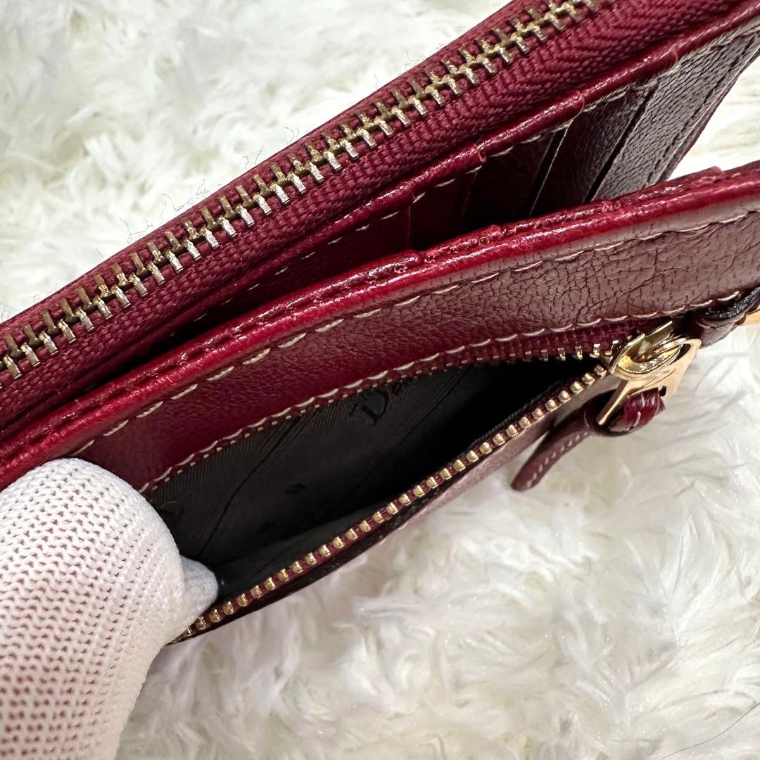 【極美品】Dakota モデルノ 二つ折り財布 ジップ 山羊革 ゴールド金具