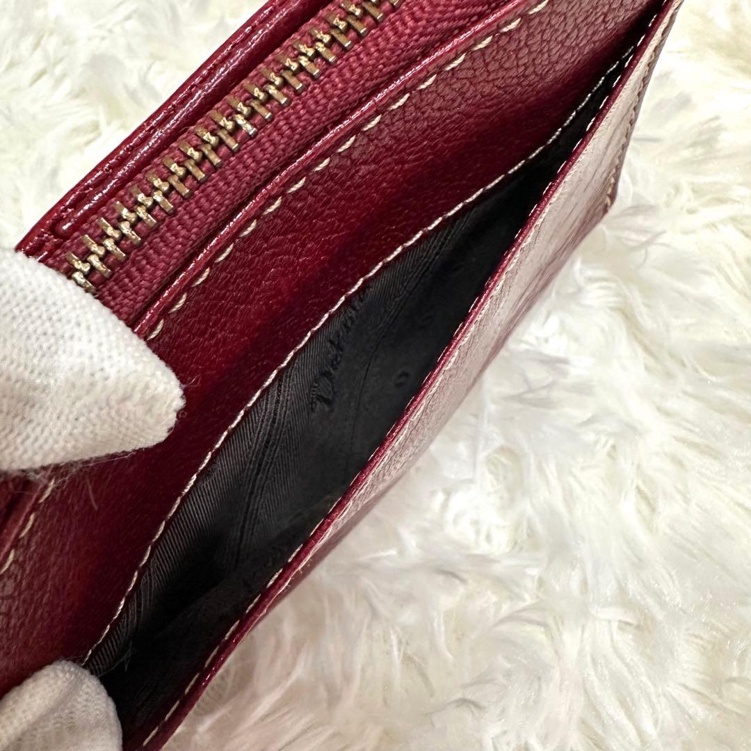 【極美品】Dakota モデルノ 二つ折り財布 ジップ 山羊革 ゴールド金具