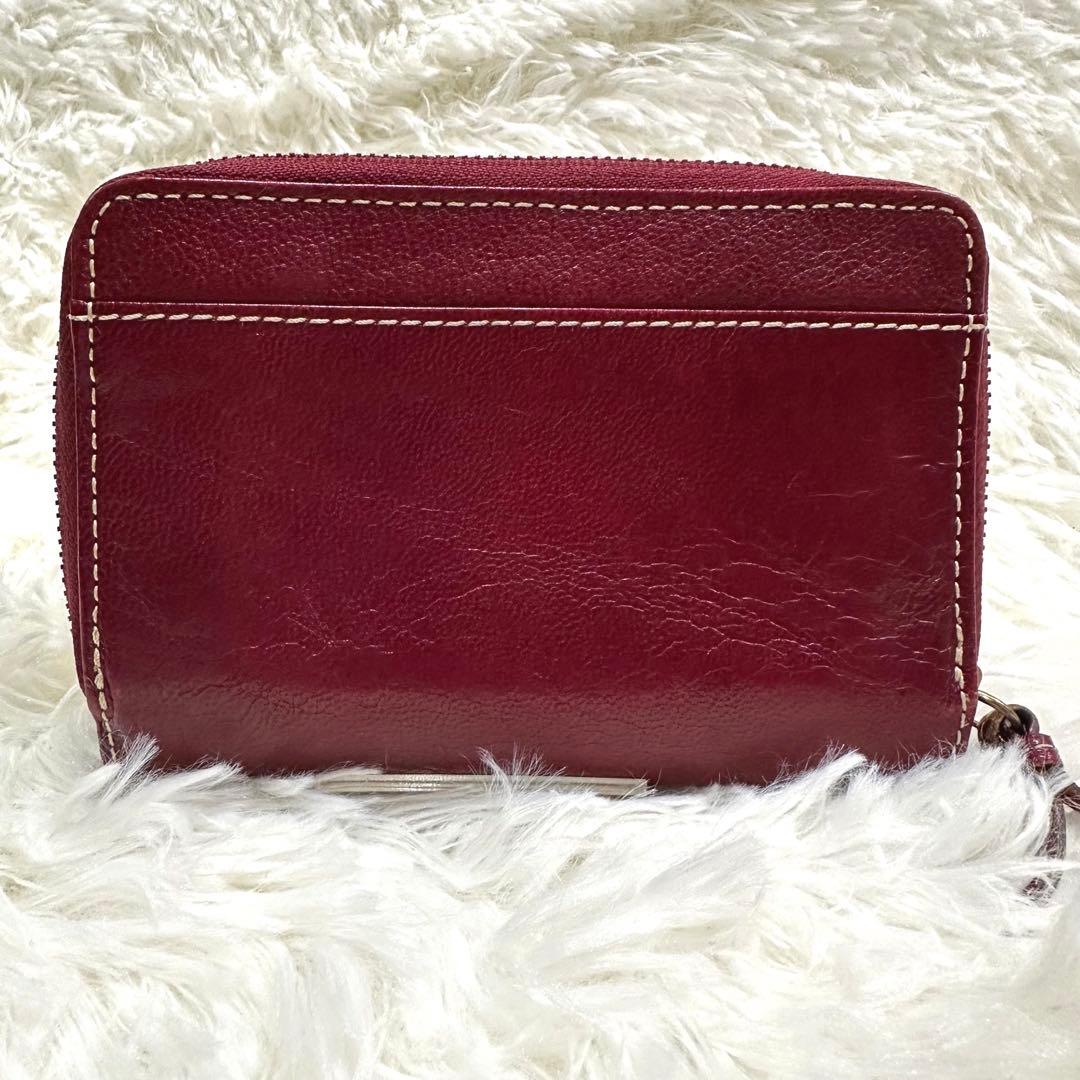 【極美品】Dakota モデルノ 二つ折り財布 ジップ 山羊革 ゴールド金具