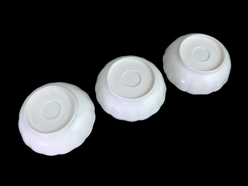 古伊万里　染錦　葡萄紋に蝶の図　膾皿　３客　B179 AS-CXu