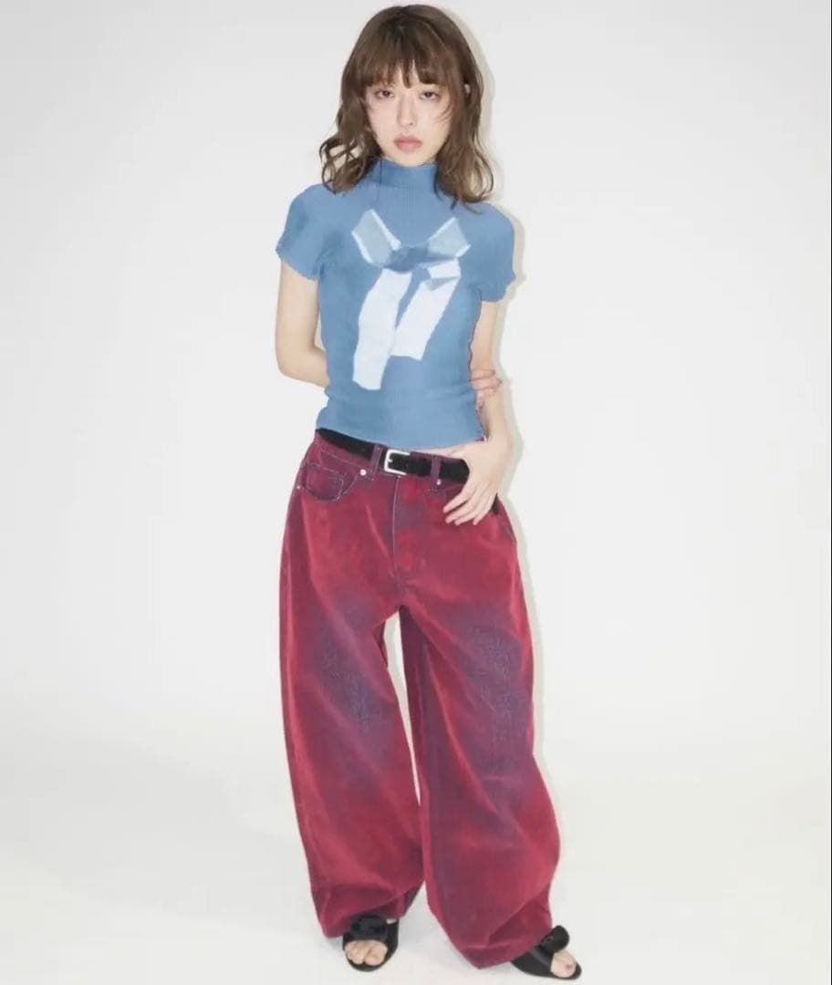 musubore.flocky wide denim PTフロッキーデニムパンツ