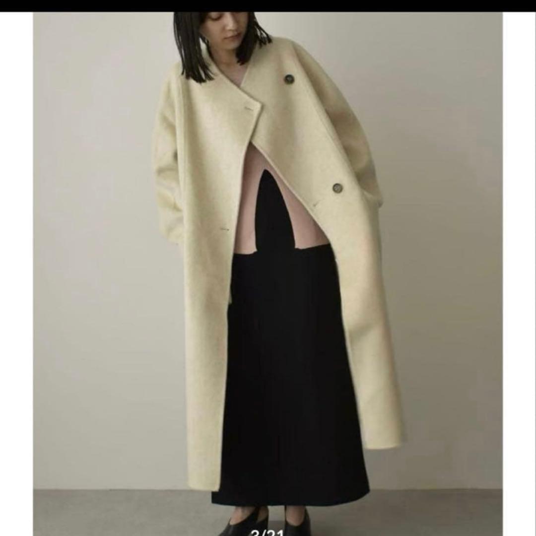 美品cizzatoチザットロングシャギーコートアイボリー