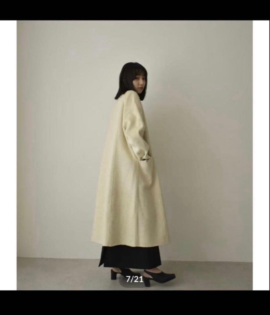 美品cizzatoチザットロングシャギーコートアイボリー