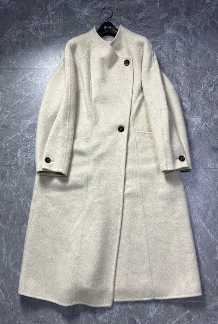 美品cizzatoチザットロングシャギーコートアイボリー