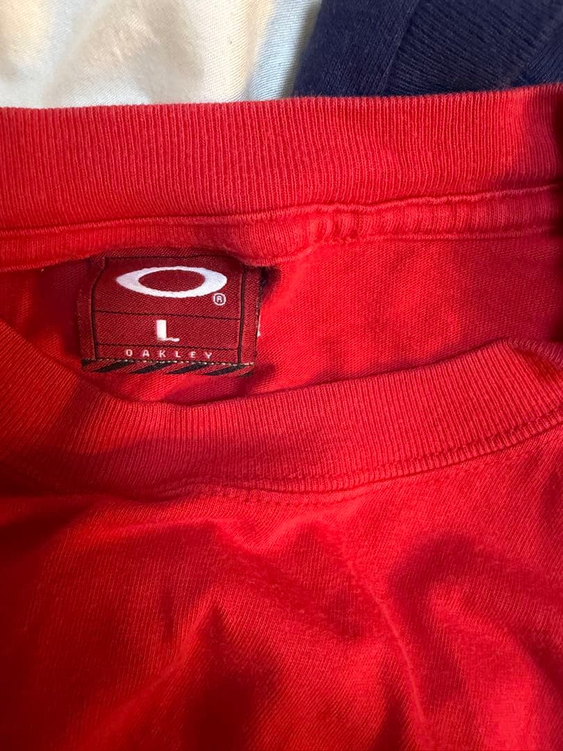 00s OLD OAKLEY アーカイブ スカル 炎 Tシャツ 赤 Lメキシコ製