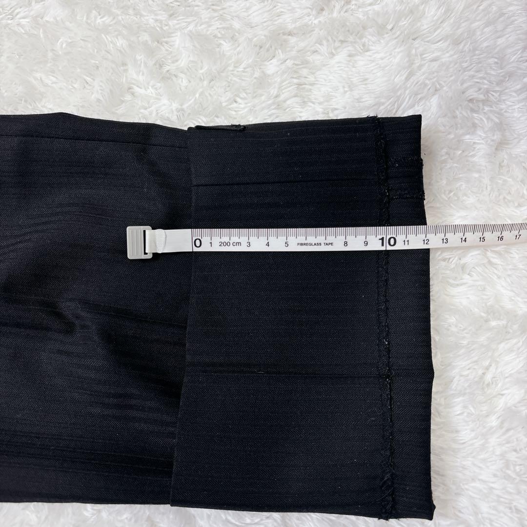 【美品】ORIHICA スーツ セットアップ AB5 黒 ストライプ ビジネス