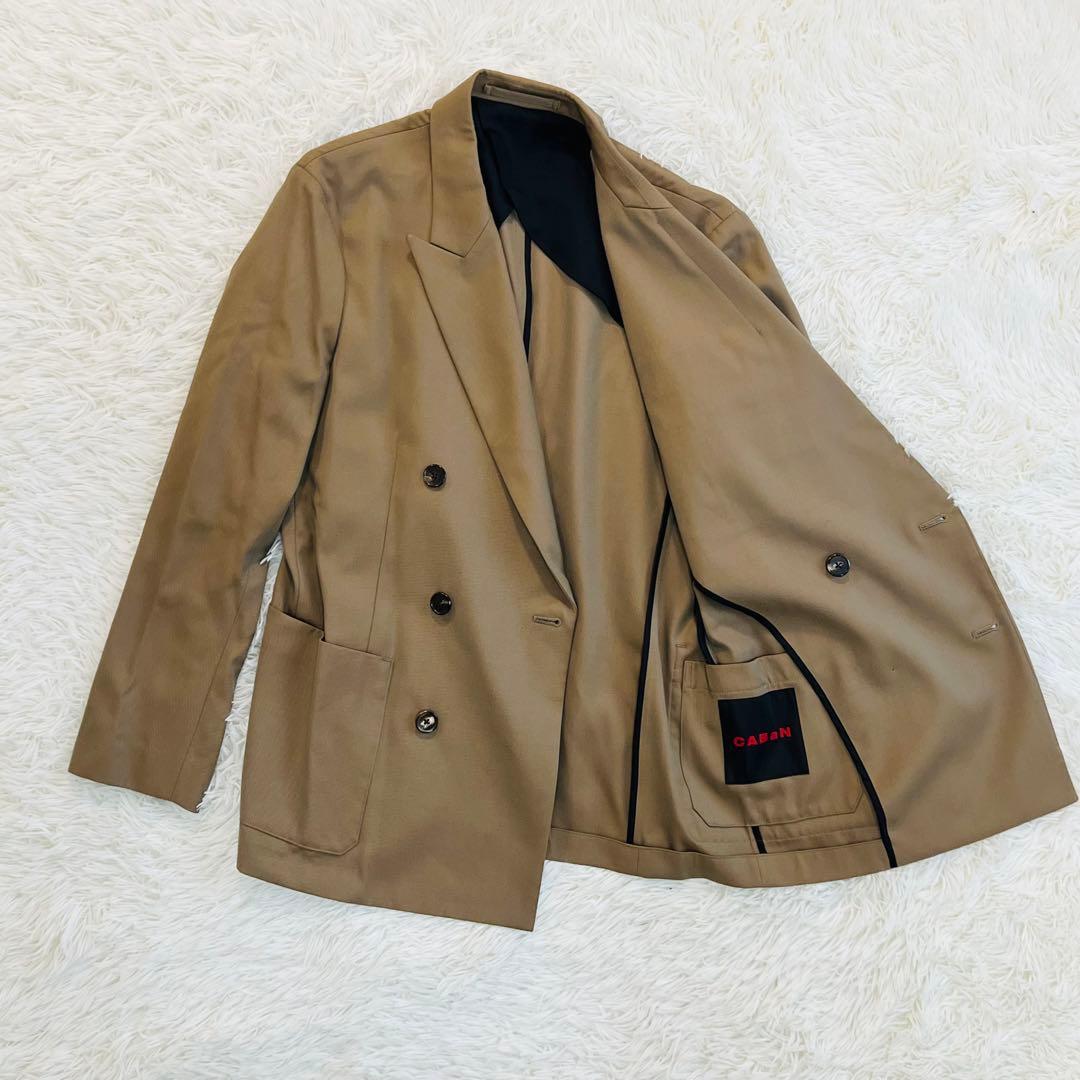 近年 キャバン ライトウールギャバジン ダブルブレストジャケット ベージュ