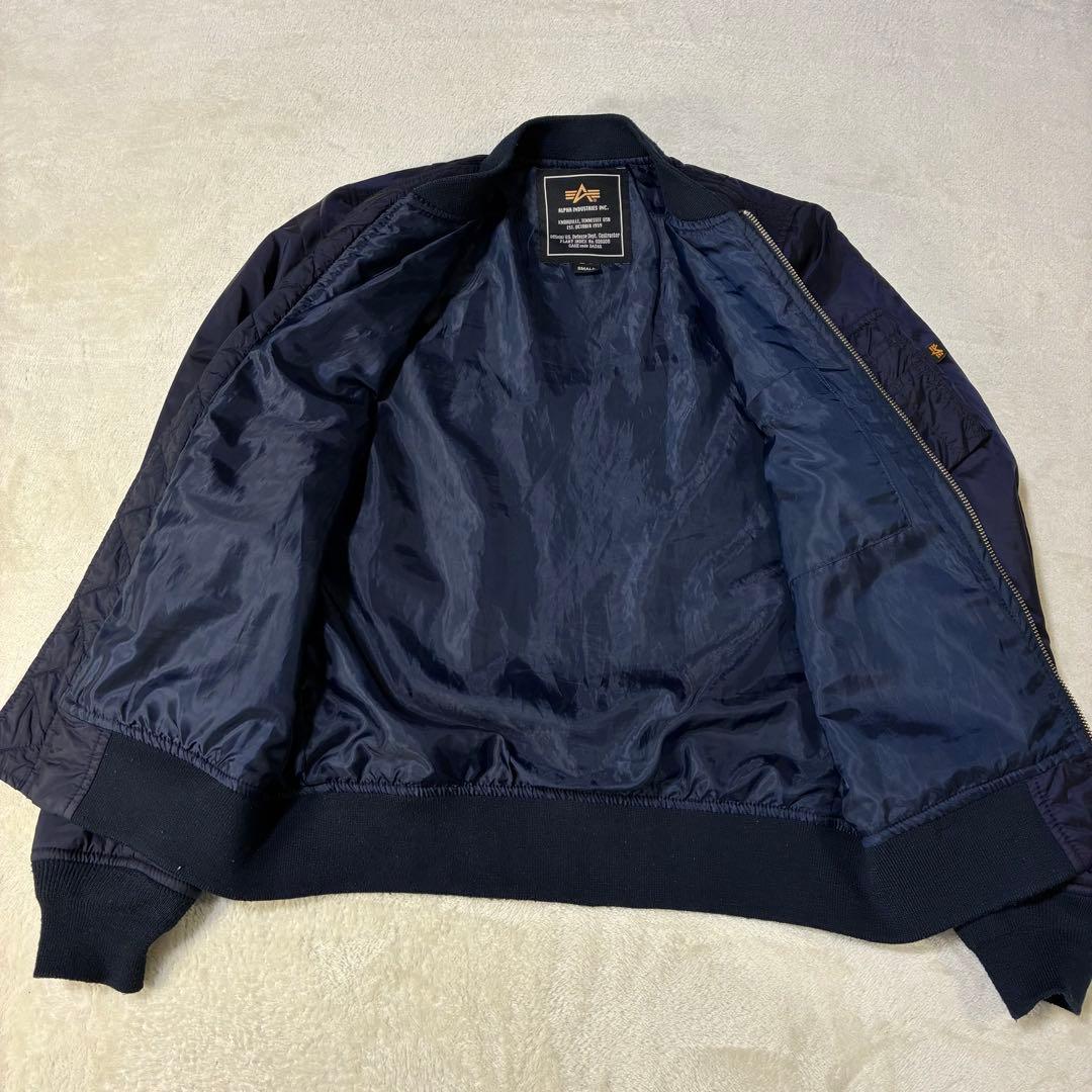 【美品】ALPHA MA-1 フライトジャケット S ネイビー メンズ アルファ