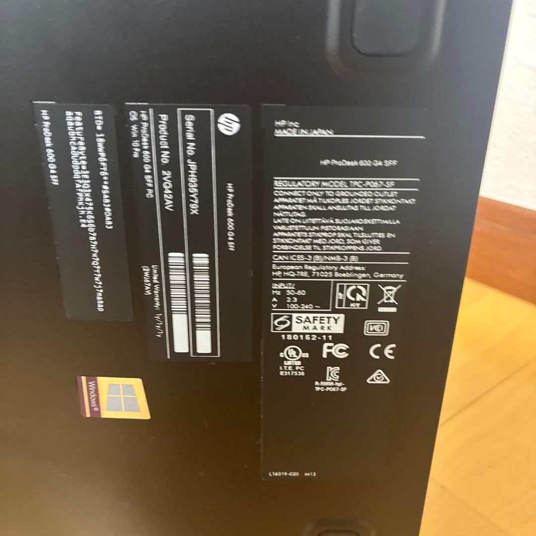 T*J様 （ほぼ新品）HP 600 G4 デスクトップPC オマケ沢山付き