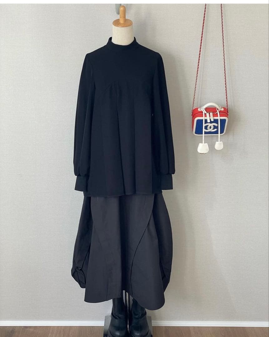 美品♡ENFOLDブラックパネルロングスカート&トップスセットアップ¥75900