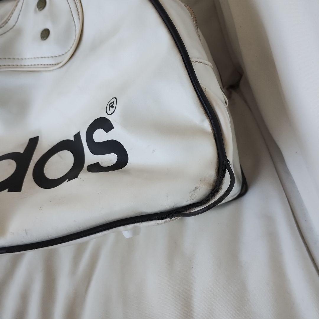 80s adidas　アディダス　エナメル　ボストンバッグ　ホワイト