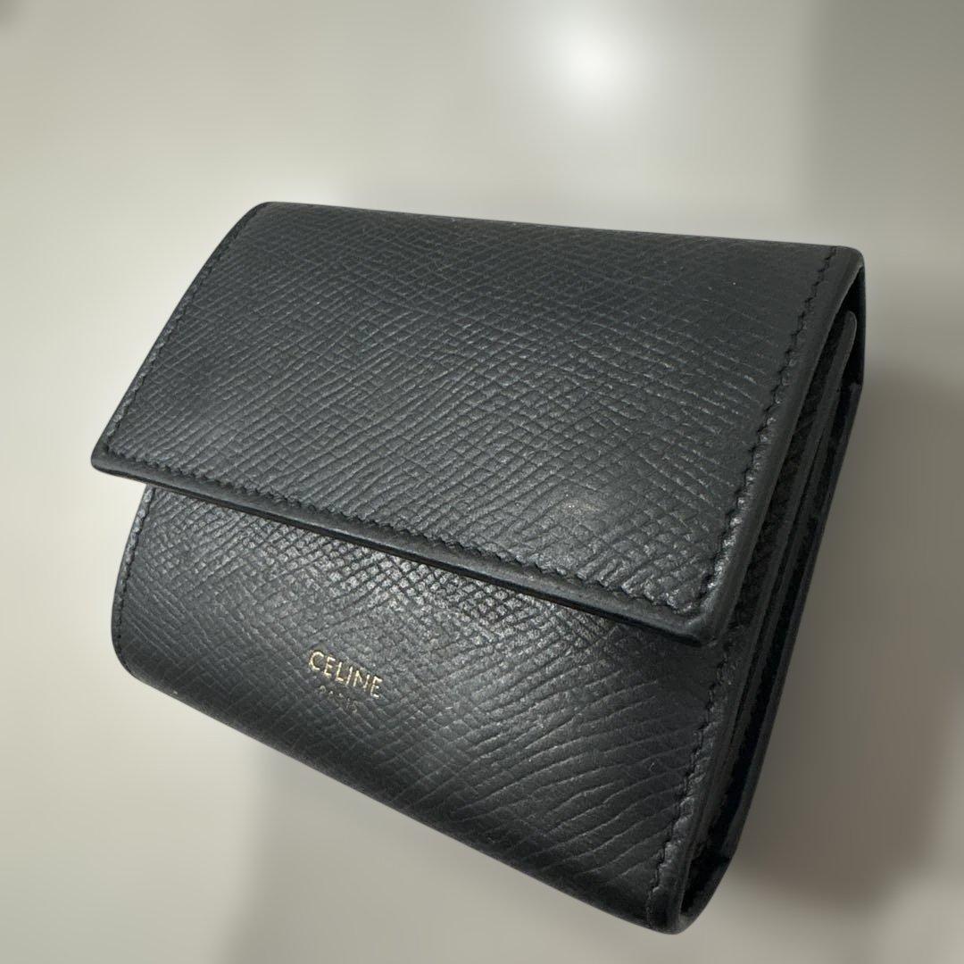 CELINE セリーヌ 三つ折り財布 スモール トリフォールド ウォレット 黒