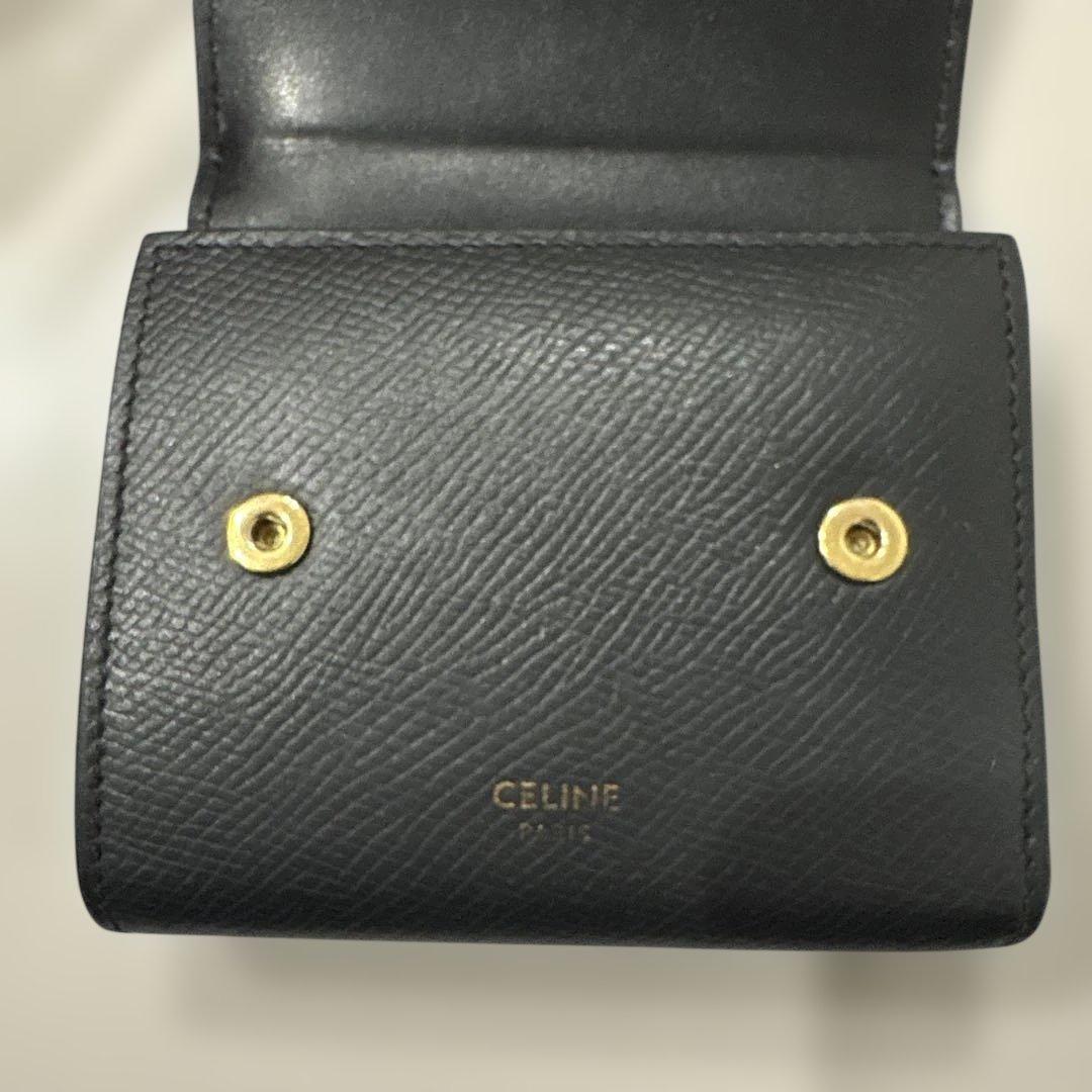 CELINE セリーヌ 三つ折り財布 スモール トリフォールド ウォレット 黒