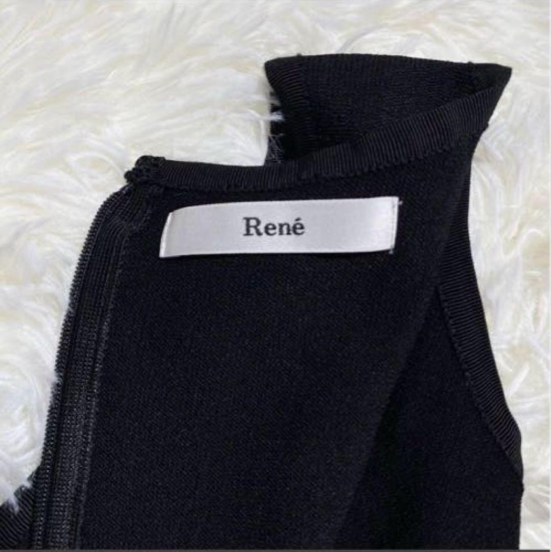 Rene ルネ ひざ丈ニットワンピース ティアード Aライン ノースリーブ 美品