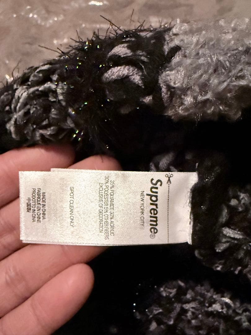 お*れ様 【新品】Supreme Tinsel Stripe Beanie ブラ