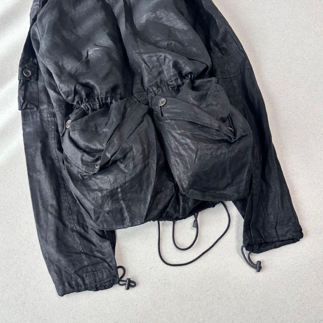 ジャケット・アウター gimmick linen waxed jacket black 00s y2k