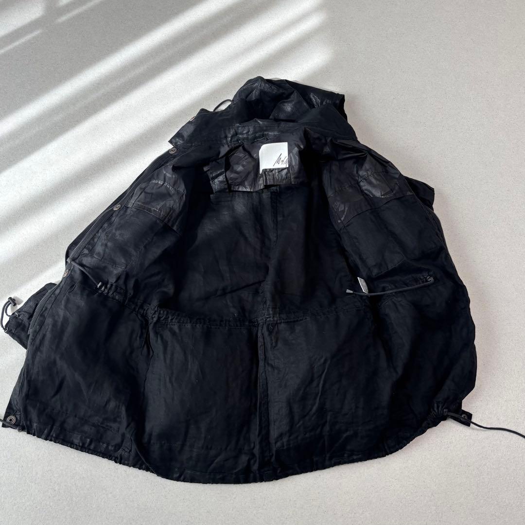 ジャケット・アウター gimmick linen waxed jacket black 00s y2k