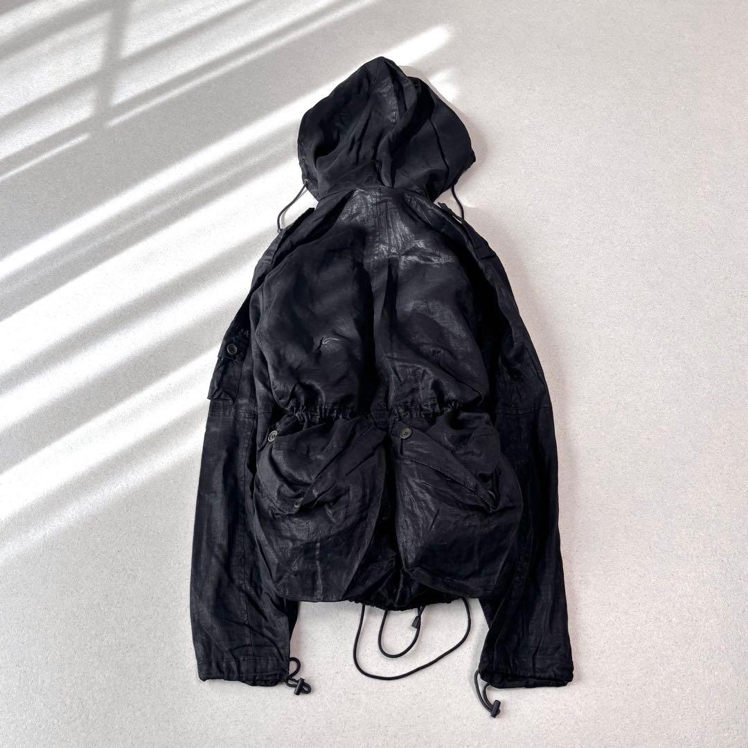 ジャケット・アウター gimmick linen waxed jacket black 00s y2k