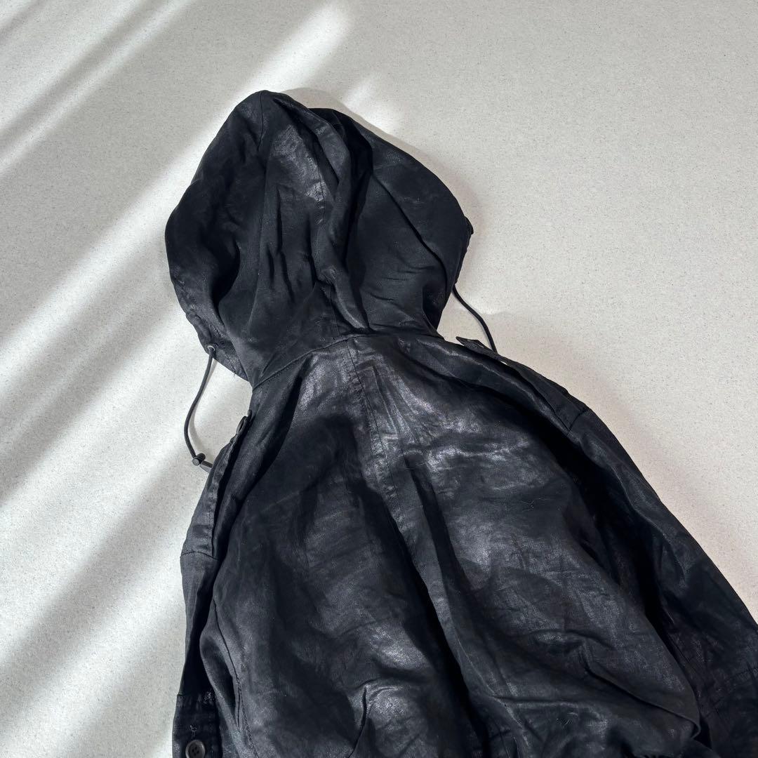 ジャケット・アウター gimmick linen waxed jacket black 00s y2k