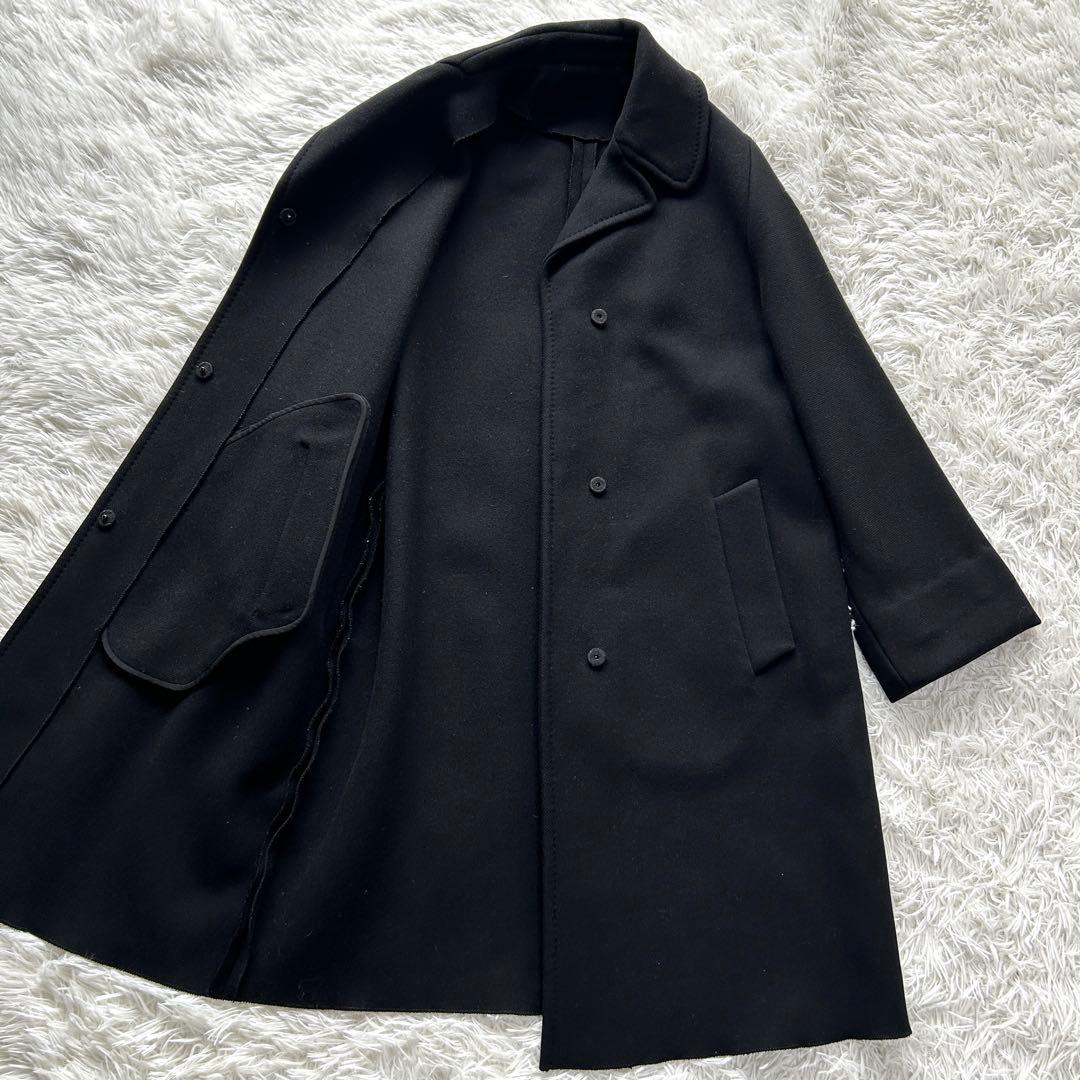 【美品】ボッテガヴェネタ　ロングコート　カシミヤ　アンゴラ混　ブラック　L相当