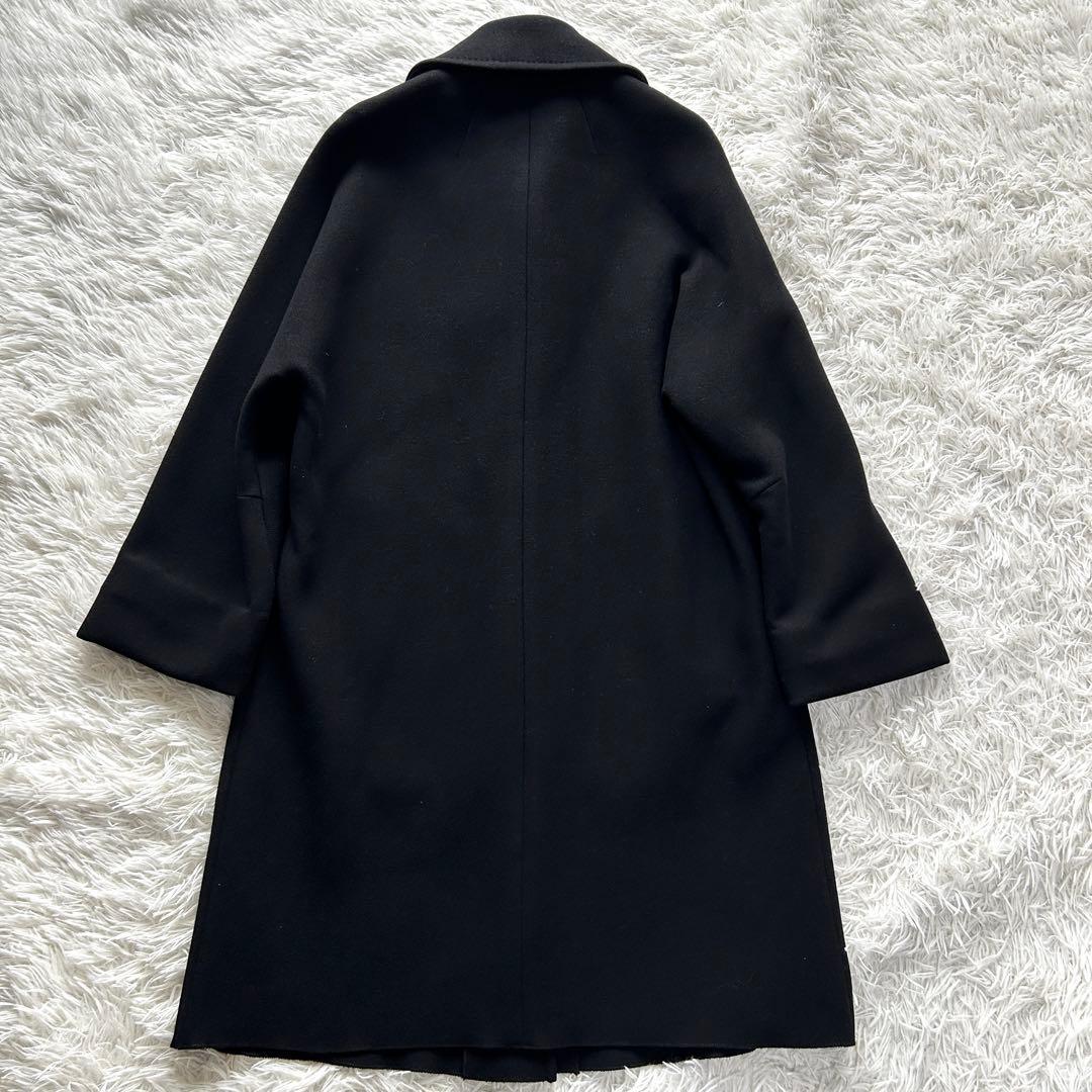 【美品】ボッテガヴェネタ　ロングコート　カシミヤ　アンゴラ混　ブラック　L相当