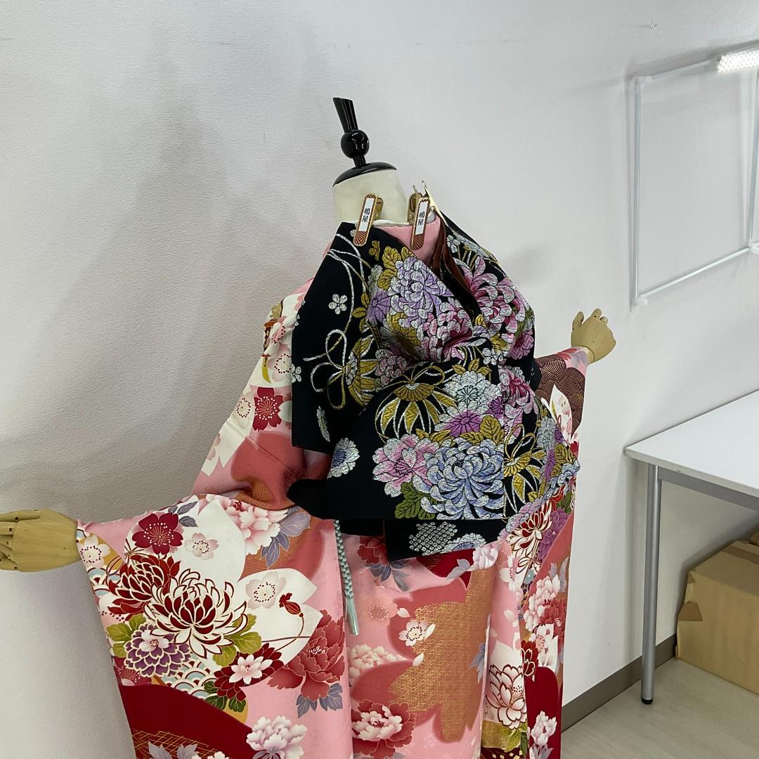 みみぱんな　お振袖フルセット　半衿つけ　7点セット　正絹　美品