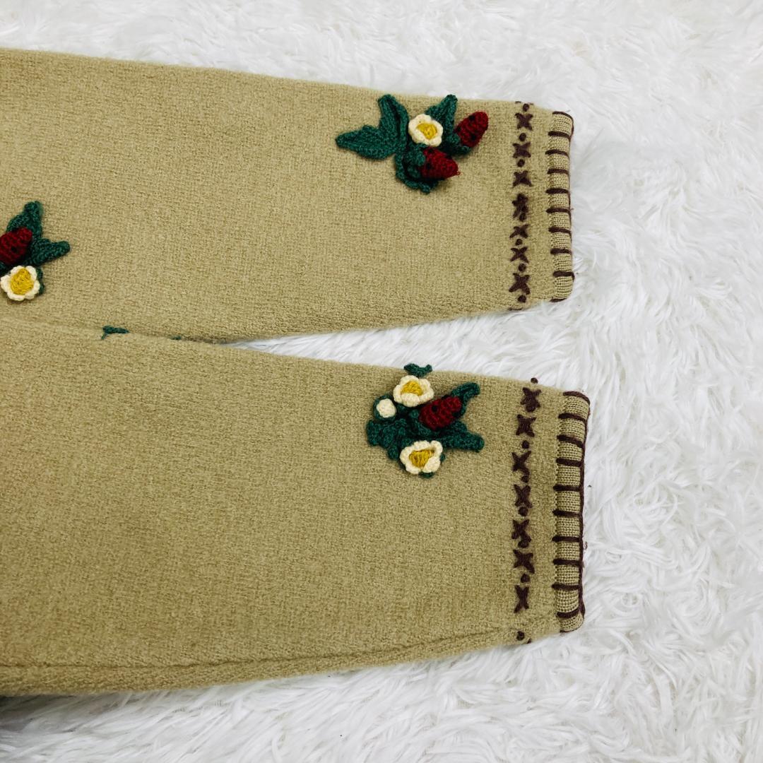 美品 Spiga due LL カーディガン ニット 立体 モチーフ[6472]