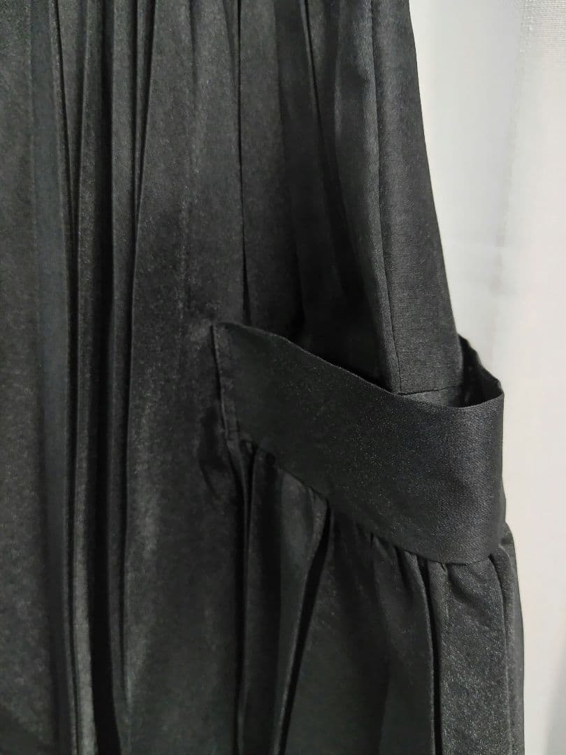 UNITED ARROWS オーガンジー ポケット フレアスカート　ブラック