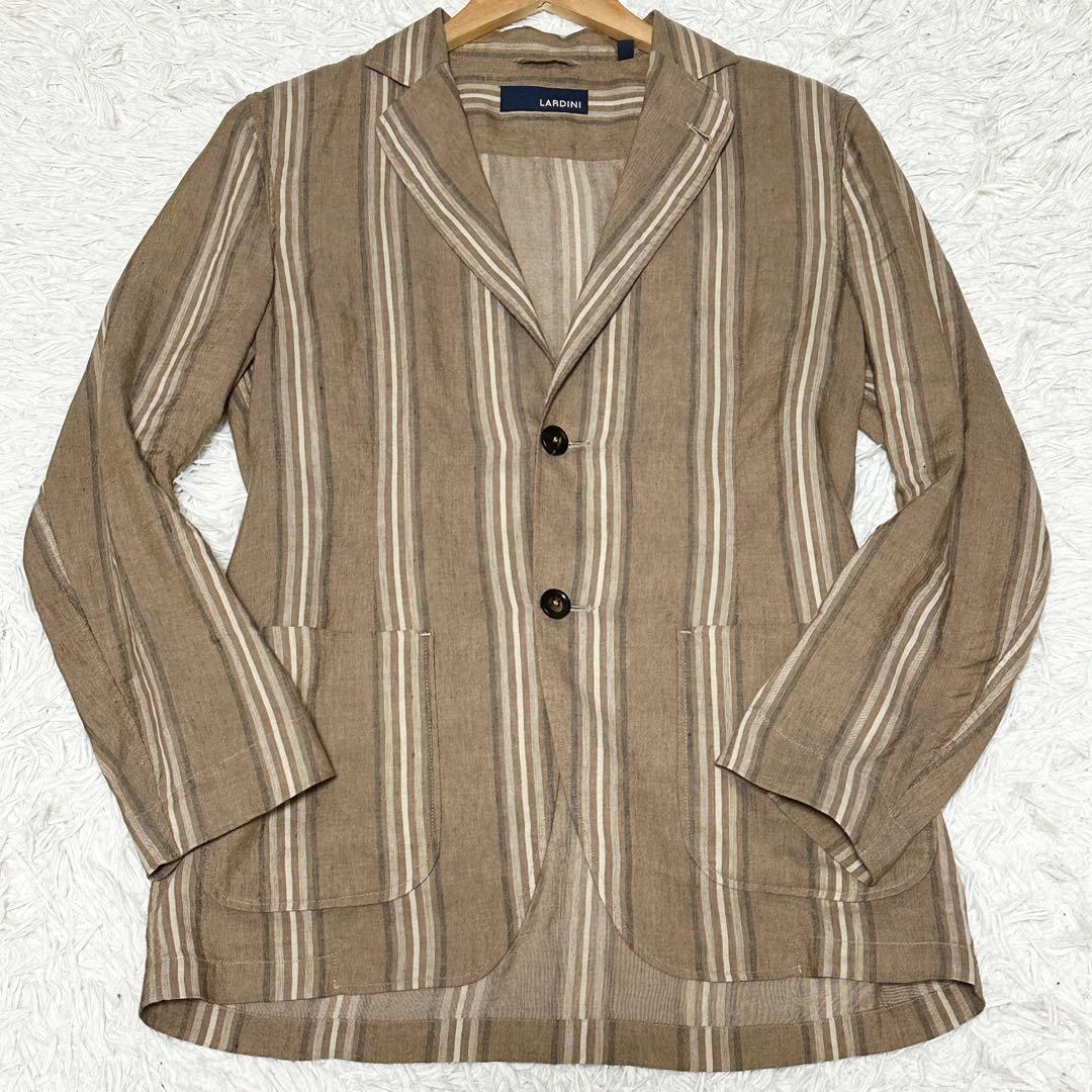 LARDINI ラルディーニ リネン ストライプ シャツ ジャケット 春夏 S