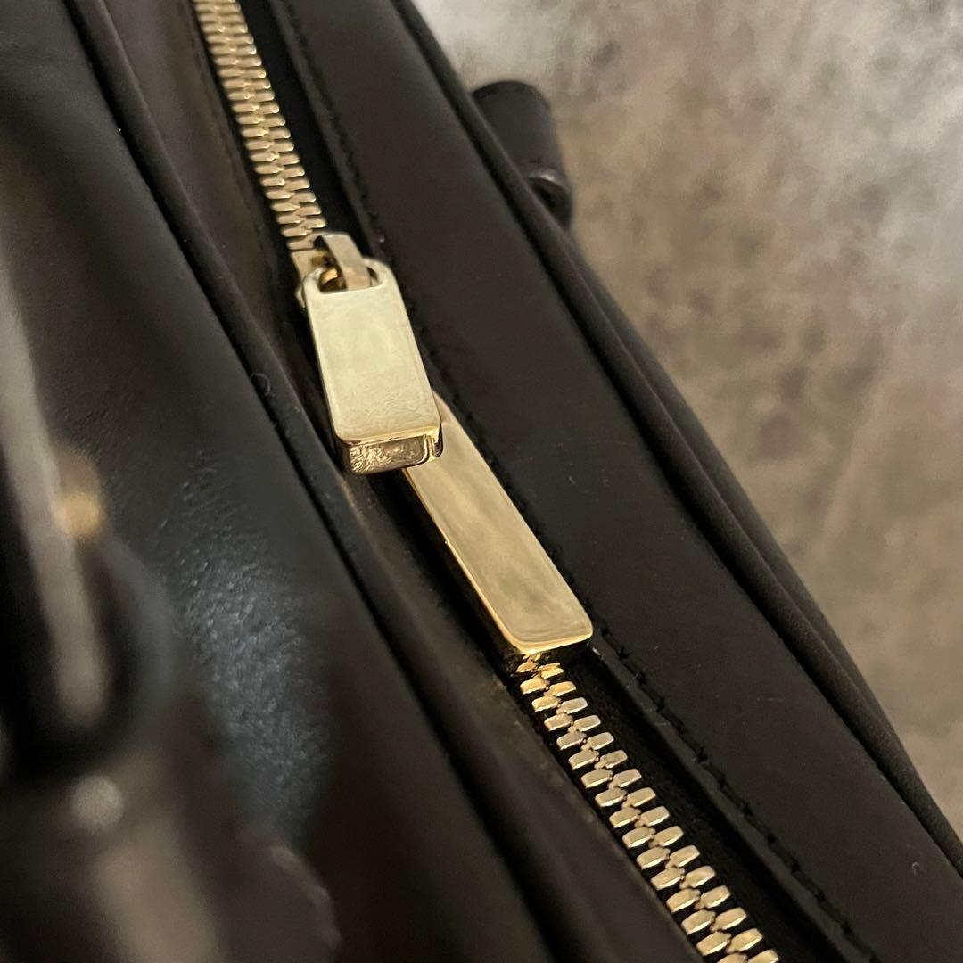 GIORGIO ARMANI レザー トートバッグ ミニボストン ブラック