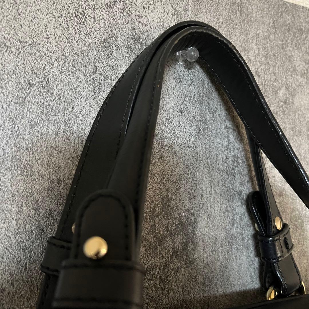 GIORGIO ARMANI レザー トートバッグ ミニボストン ブラック
