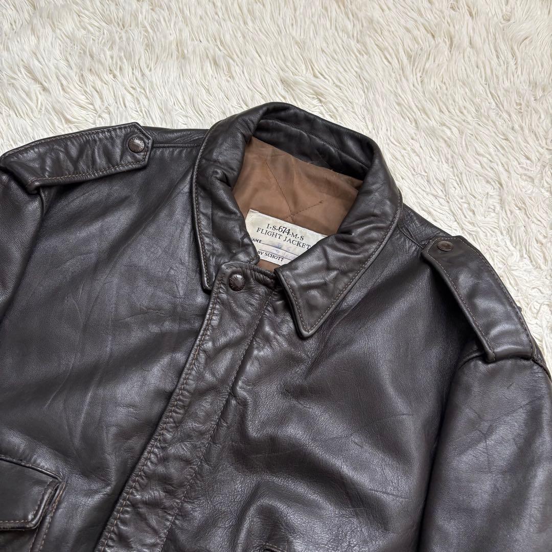 48サイズ ■schott フライトジャケット　 G-1 674MS ブラウン