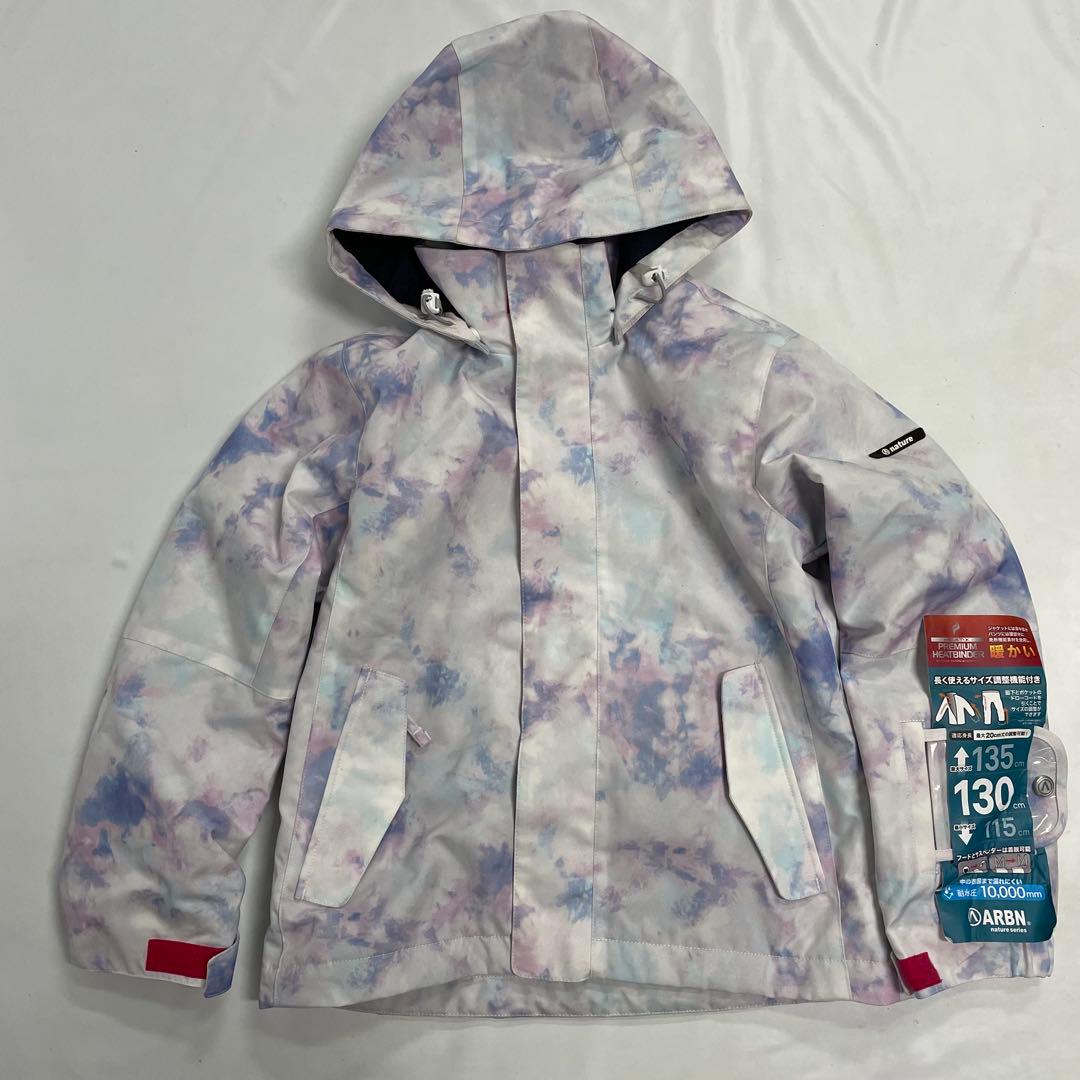 ARBN白×ピンク スキーウェア上下セット 130cm AB33WW1406J③