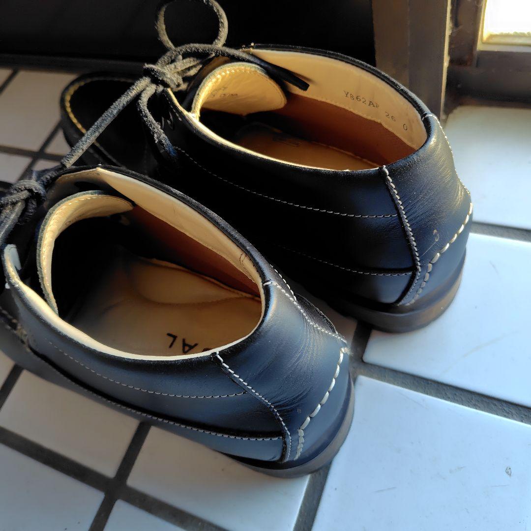 Legalの黒に近い濃い茶のレザー モカシン 26.0cm