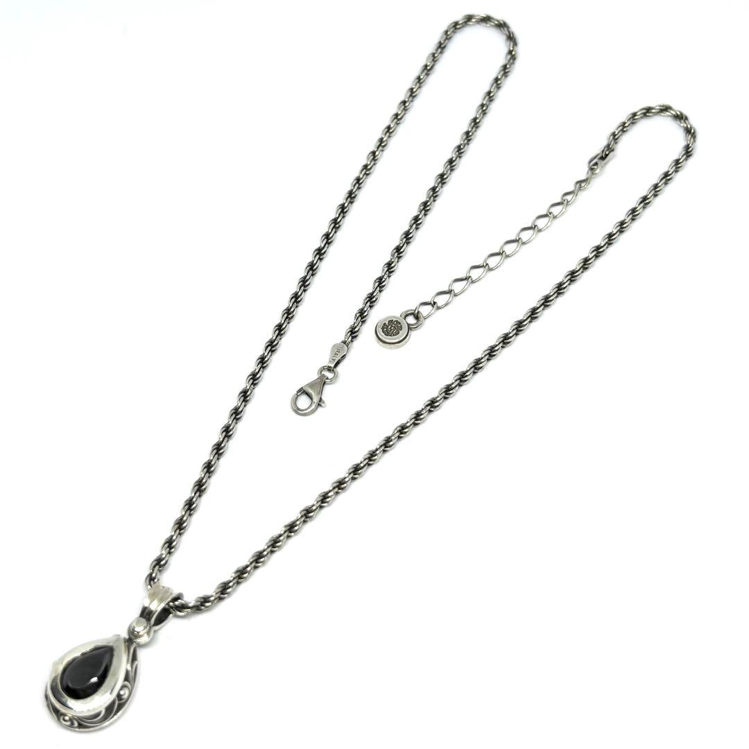 【AQUA FORTIS】ティアドロップ ペンダント アラベスク 唐草 50cm